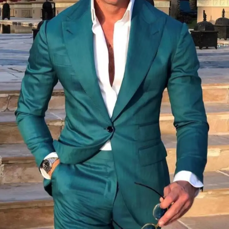 

Wedding Tuxedo Men Suit Slim Fit Groom 2 Piece Set Suits Groomsmen Prom Party Wear Costume Homme (jacket+Pants) Terno Masculino