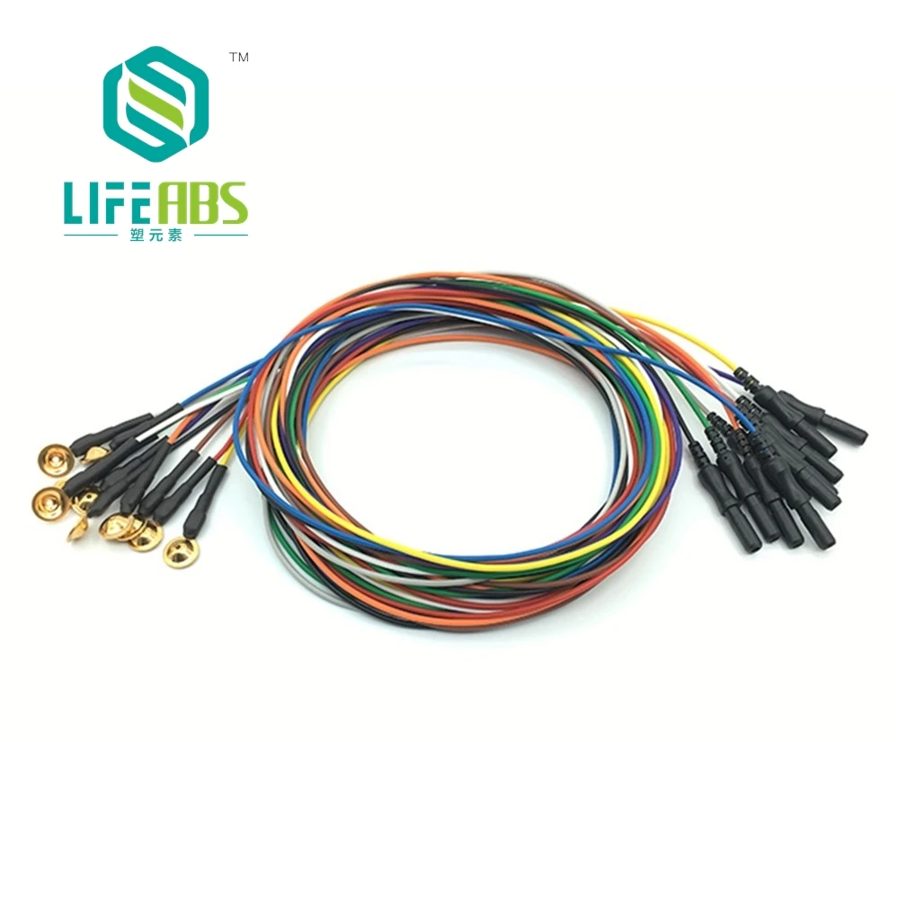 10PC Color brain electrode EEG wire brain conductance wire 10 starting gold-plated disk mounted electrode wires DIN1.5mm view 4