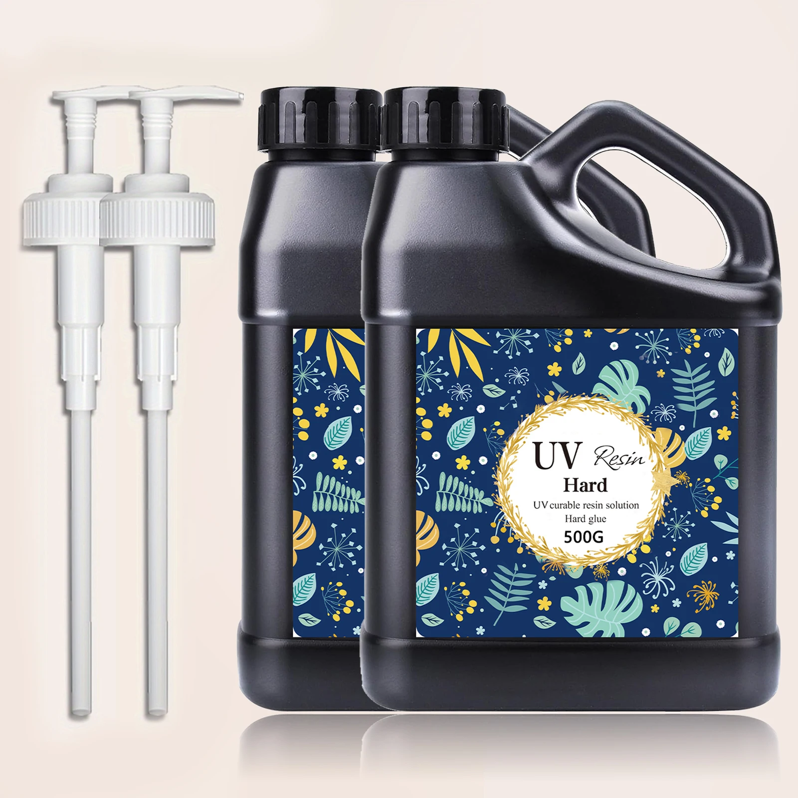 Colle UV 500g/1000g (avec pompe), haute transparence, résistante au jaunissement, durcissement rapide pour l'artisanat de bricolage, Nail Art-adhésif en résine UV