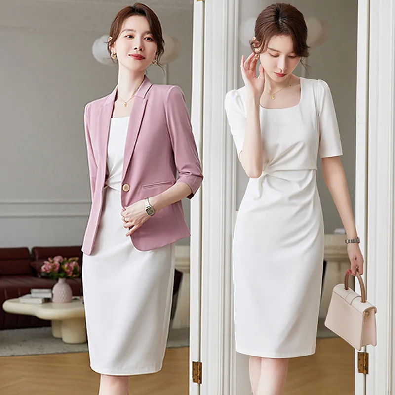 

Business Wear Business Suit and Dress Two-Piece Suit Women's Spring Small Casual Elegant Business Suit Work Clothes