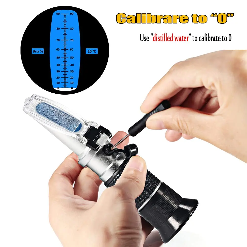 Portable 0-90% Brix Refractometer High Accurate with ATC,Sugar Content Measurement for Sugar Food Fruit Beverages Honey