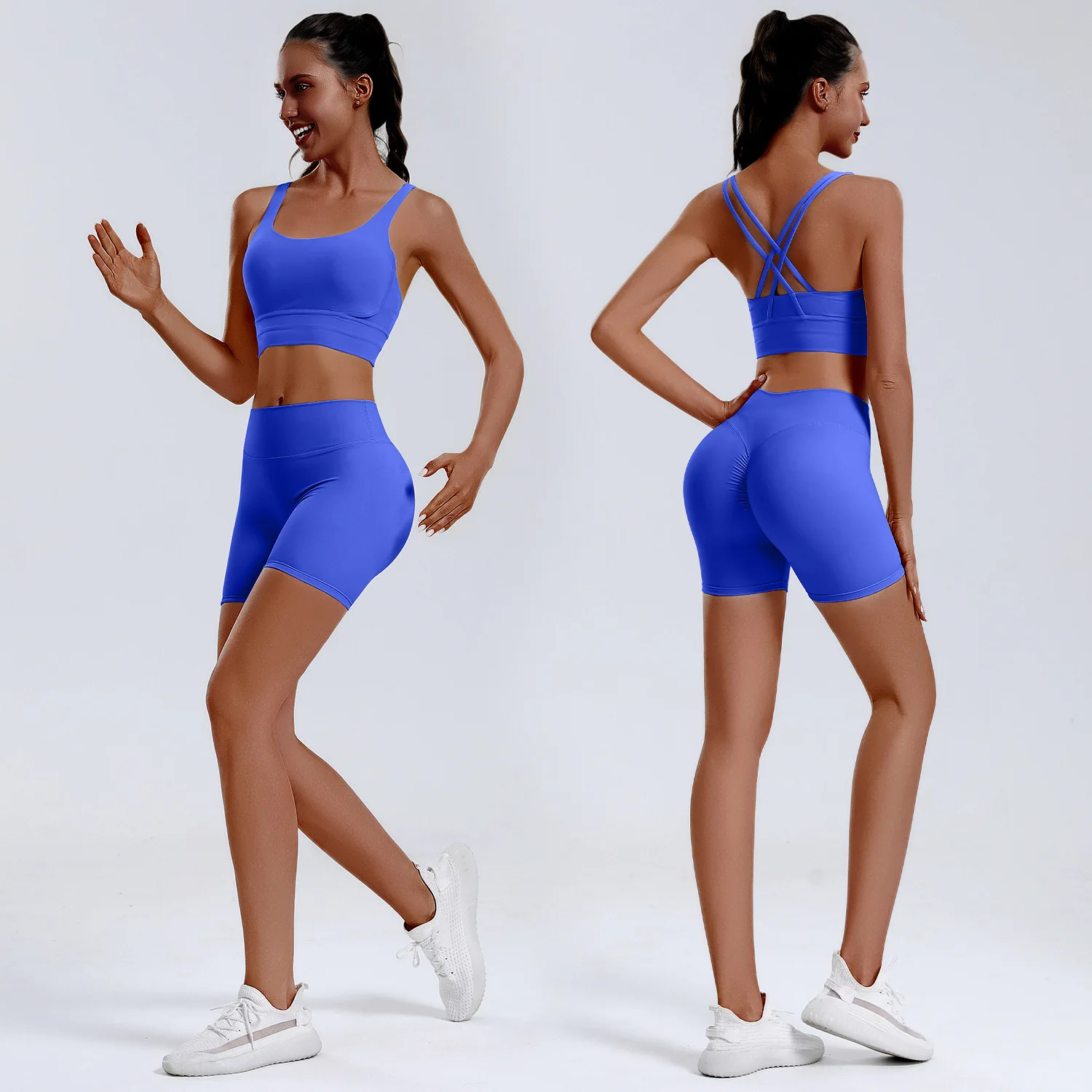 

Yoga Shorts Quick-drying Fitness Pants European And American High Waist Hip-lifting Seamless Women's Clothing Running Wome