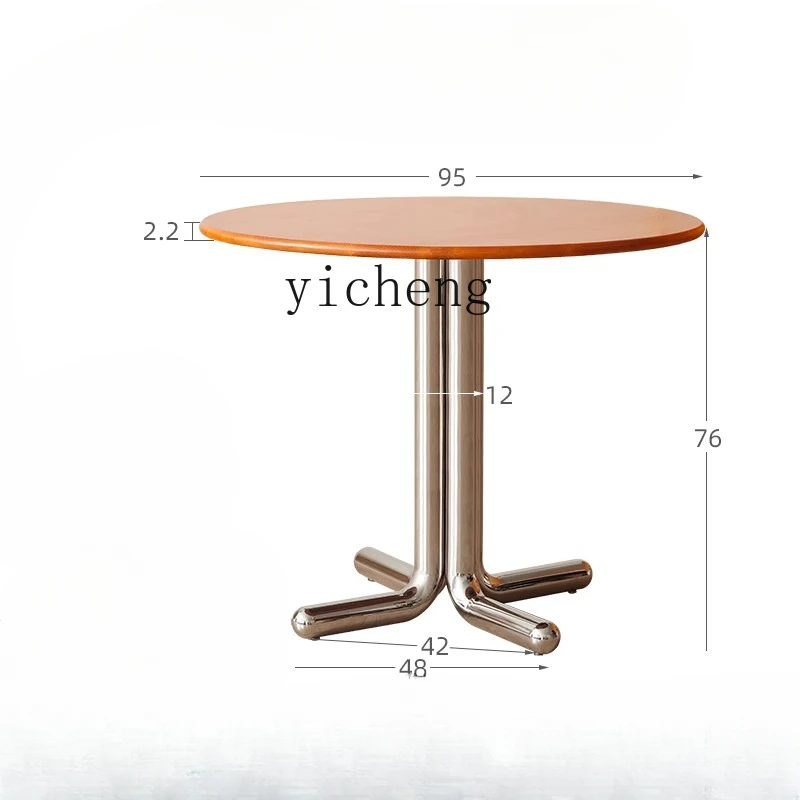 

Tqh Solid Wood Dining Table round Household Ash Dining Table Modern Simple Small Apartment round Table