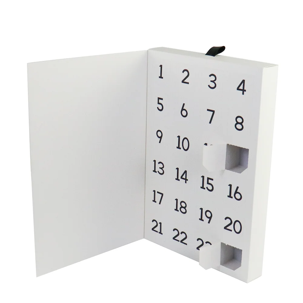Query personalizadoNewly Trending Embalagem biodegradável de 24 dias Adventskalender Rigide Blind Gift Caixa de papel com laminação fosca