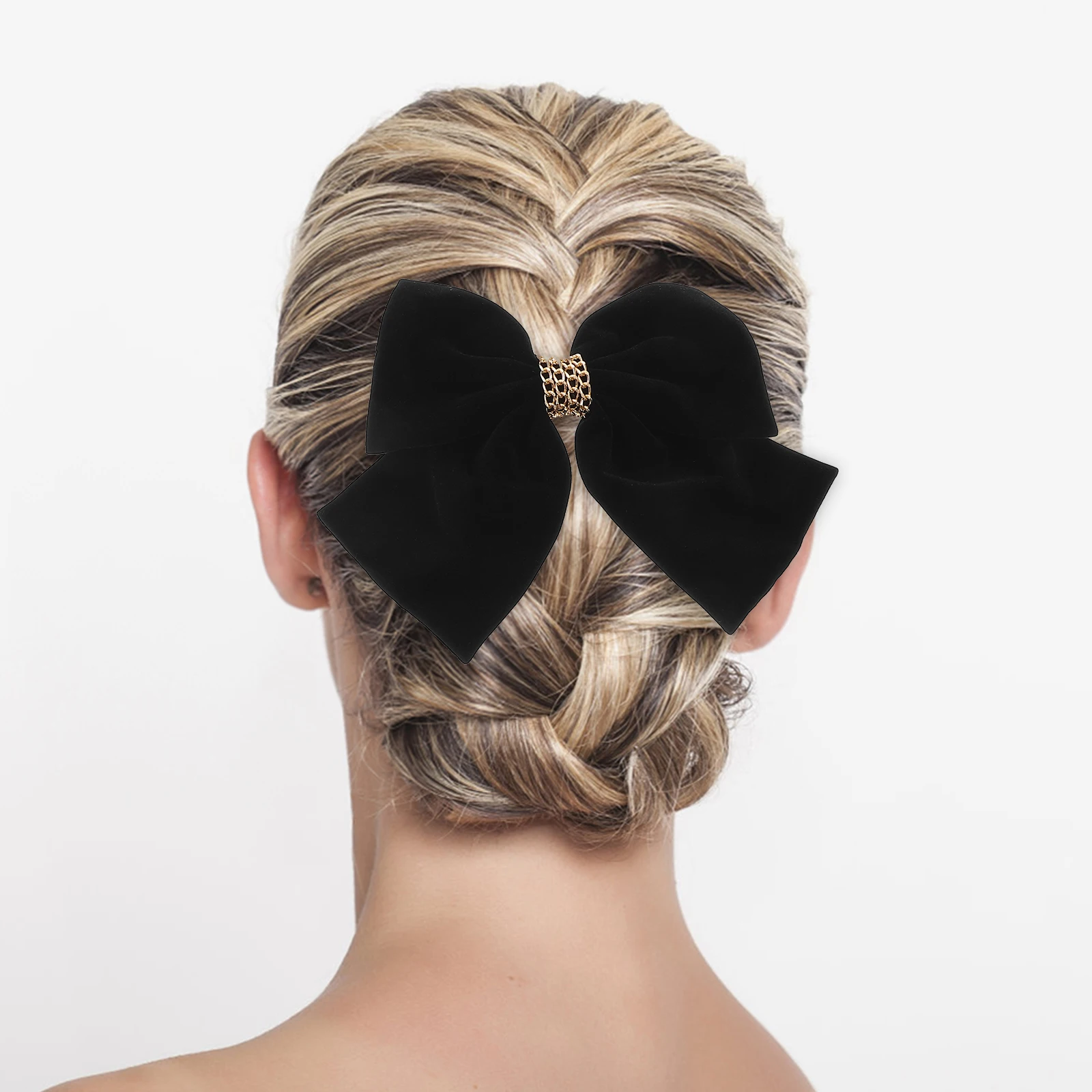 

3 шт., заколки для волос с бантом, элегантные велюровые заколки для хвоста для женщин и девочек, заколки, детские аксессуары для волос, повседневное церковное школьное использование