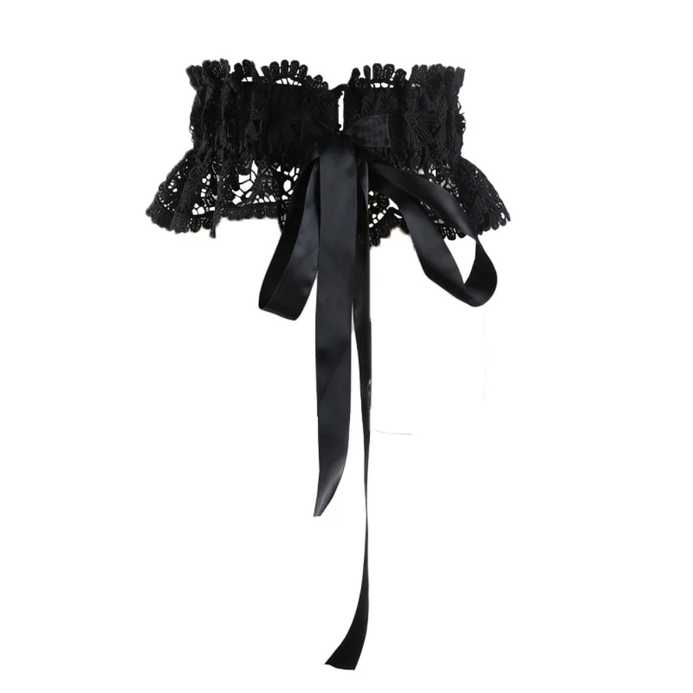 Moda tinta unita pizzo fascia elastica cravatta corda corsetto cintura cintura dimagrante abito corsetto a vita larga