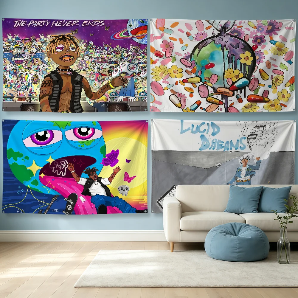 Singer J-Juice WRLD Flag Polyester Banner Flags For Party Club  Restaurant Bar Outdoor Interior Wall Paper Decoration Banner