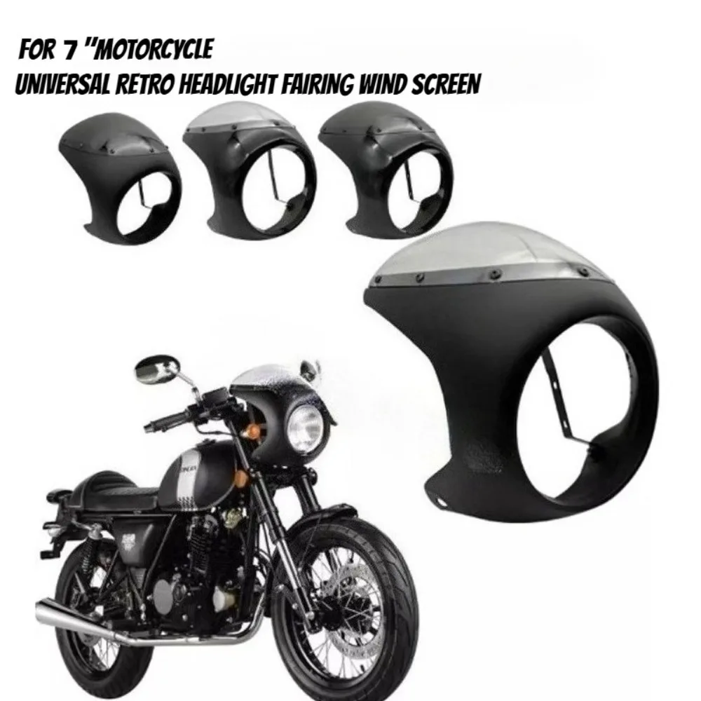 Universal Cafe Racer 7inch Headlight Handlebar Fairing  Kits Waterproof Anti-fall  Headlight Shade Modification Accessories