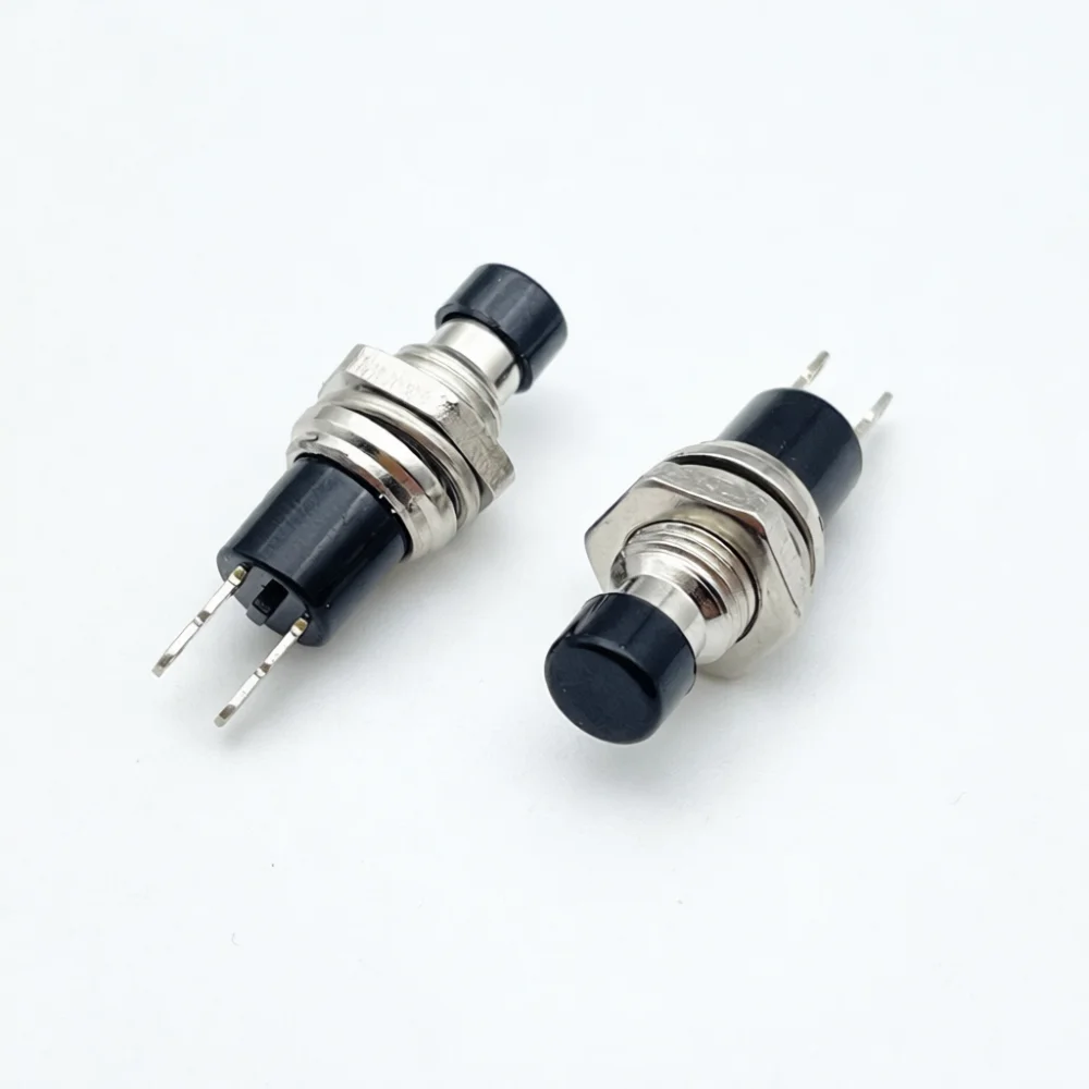 PBS110 Momentary Self Reset Switch 7mm Circular Hole Push Button Control 2 Pin Electrical Component For Panel Mounting Use