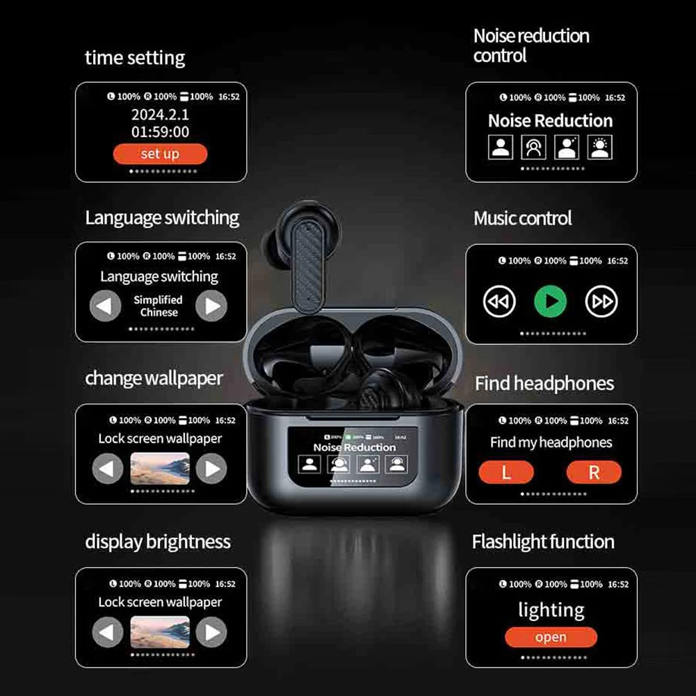 

Wireless BT 5.4 Real Time Translator Earbuds ANC Noise Cancelling 144 Languages Translator Headset for Sports Business Travel