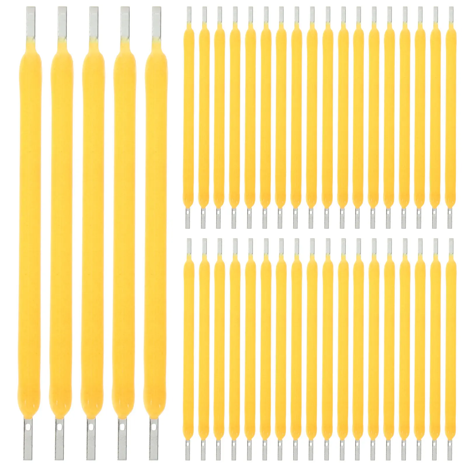 100Pcs LED Filament 38Mm Hard Filament High Brightness Energy Saving Warm Light Replacement for Retro Bulb Lamp Fixture