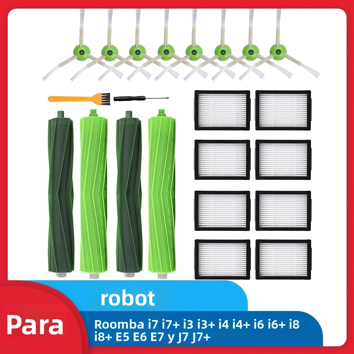 Piezas de repuesto para aspiradora iRobot Roomba i7 i7+ i3 i3+ i4 i4+ i6 i6+ i8 i8+ E5 E6 E7 y J7 J7+