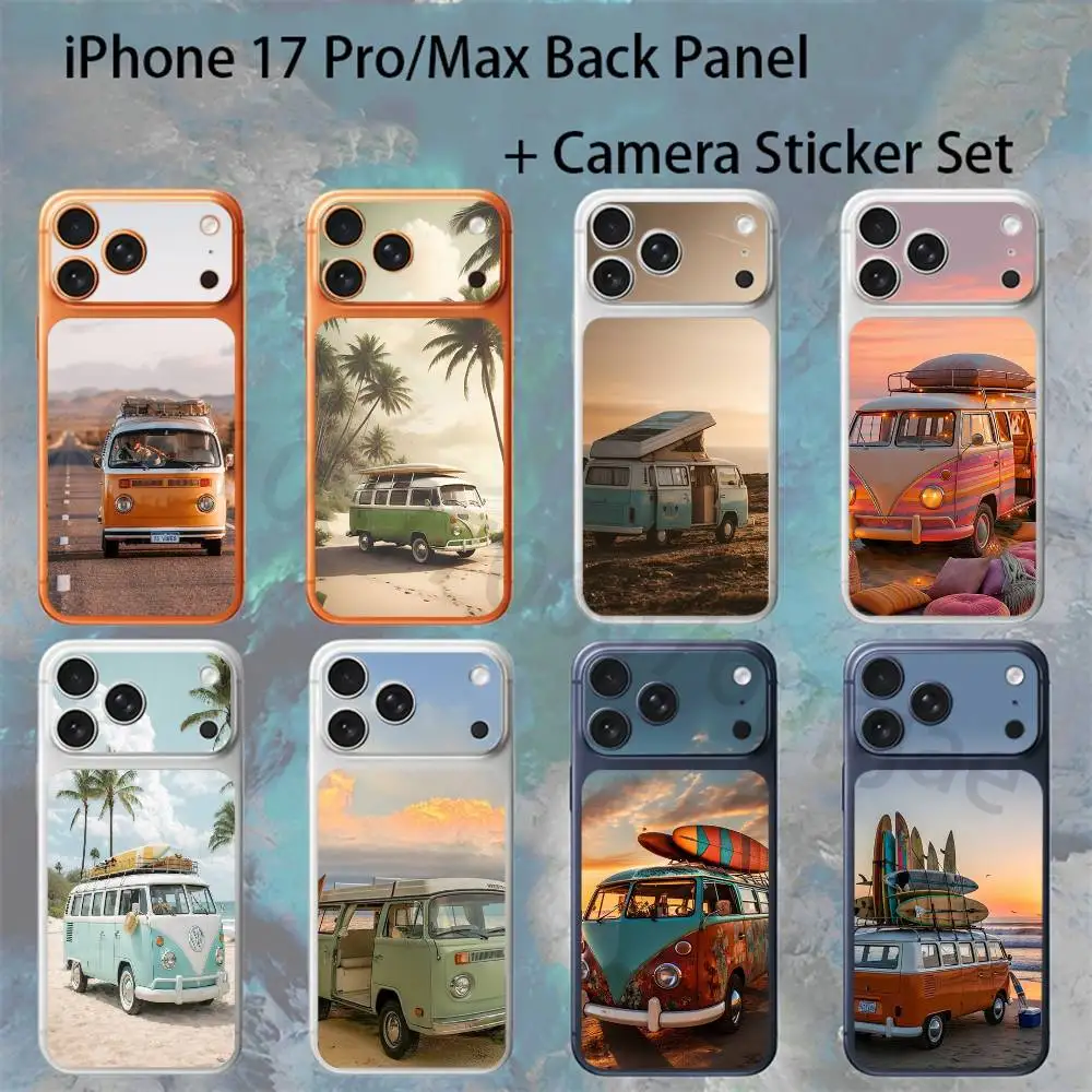 

Combi Van Surf For iPhone 17 pro Max/ pro Full Cover Decal Skin Wrap Colorful Rear Protective Sticker Film