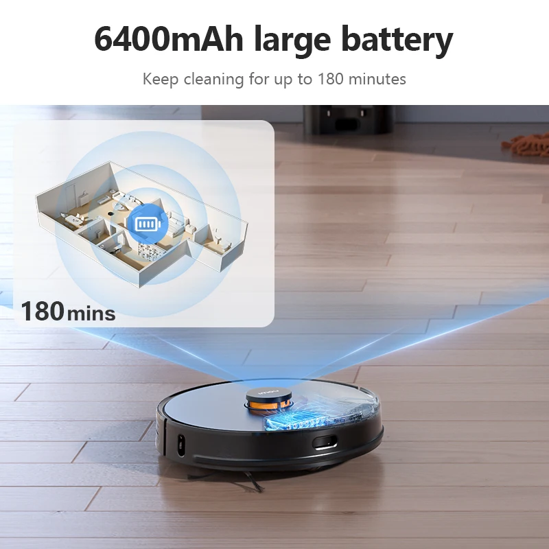 IMOU-aspiradora L11 Pro Max con base de carga, 6400mAh, succión de 4500Pa, electrodoméstico inteligente, máquina de limpieza de múltiples mapas