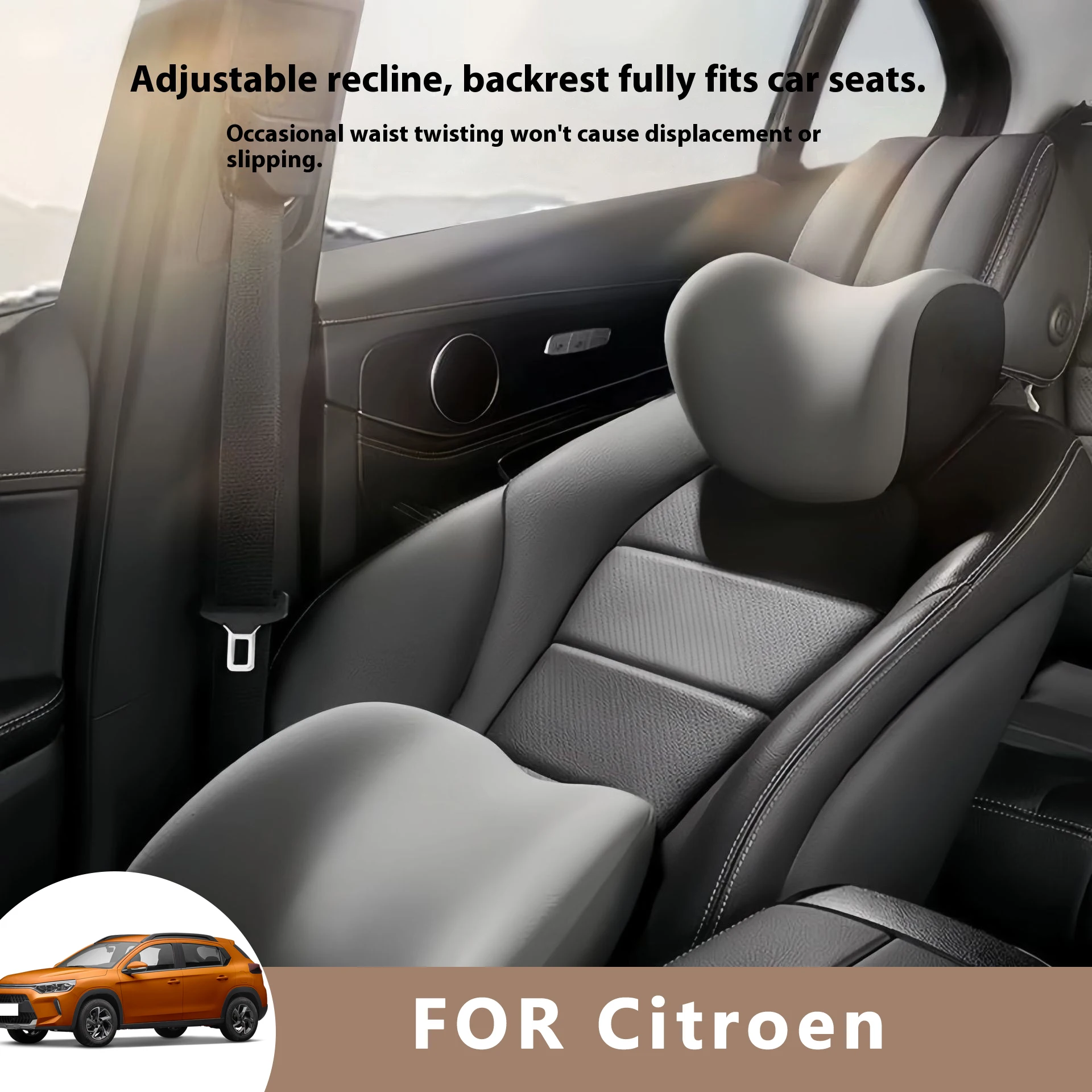 

Car Neck Pilow Protector Auto Seat Headrest Soft Waist Cushion Neck Cushion Backrest Lumbar Support for Citroen C3-XR C5 Aircros