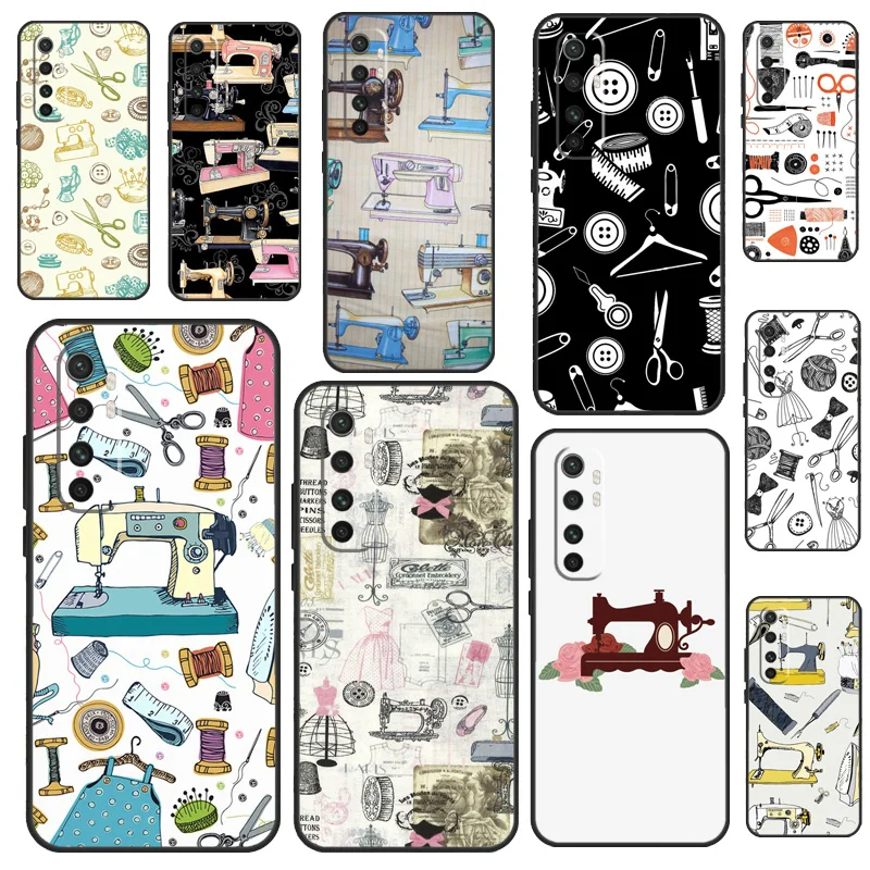 Sewing Machine Scissors Buttons Case For Xiaomi Mi 11 Lite Ultra 9T 10T 11T Pro POCO X3 Pro M3 F3 Phone Cover Shell