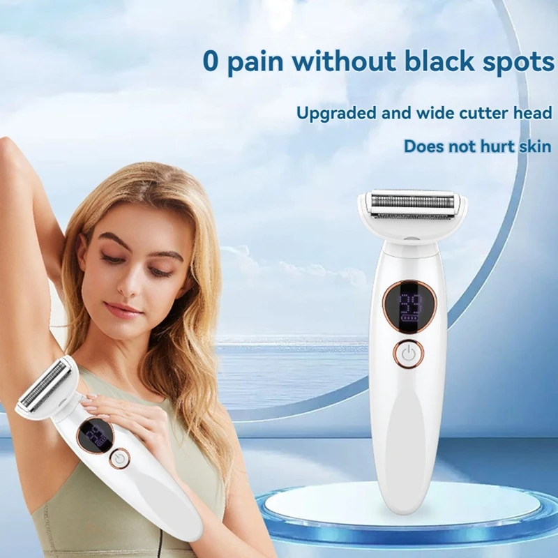 Hot Deal Electric Hair Removal Device Lady Shaver Epilator Painless Trimmer Razor Face Nose Legs Underarm Hair Removal Device