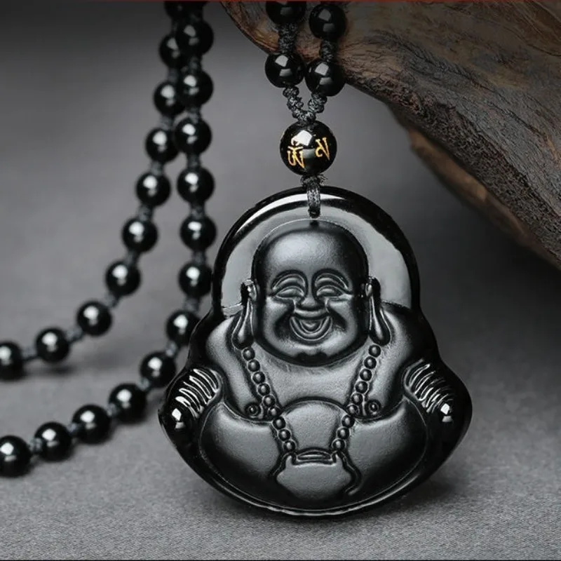 

Popular Obsidian Maitreya Buddha Pendant, Classic Jade Pendant
