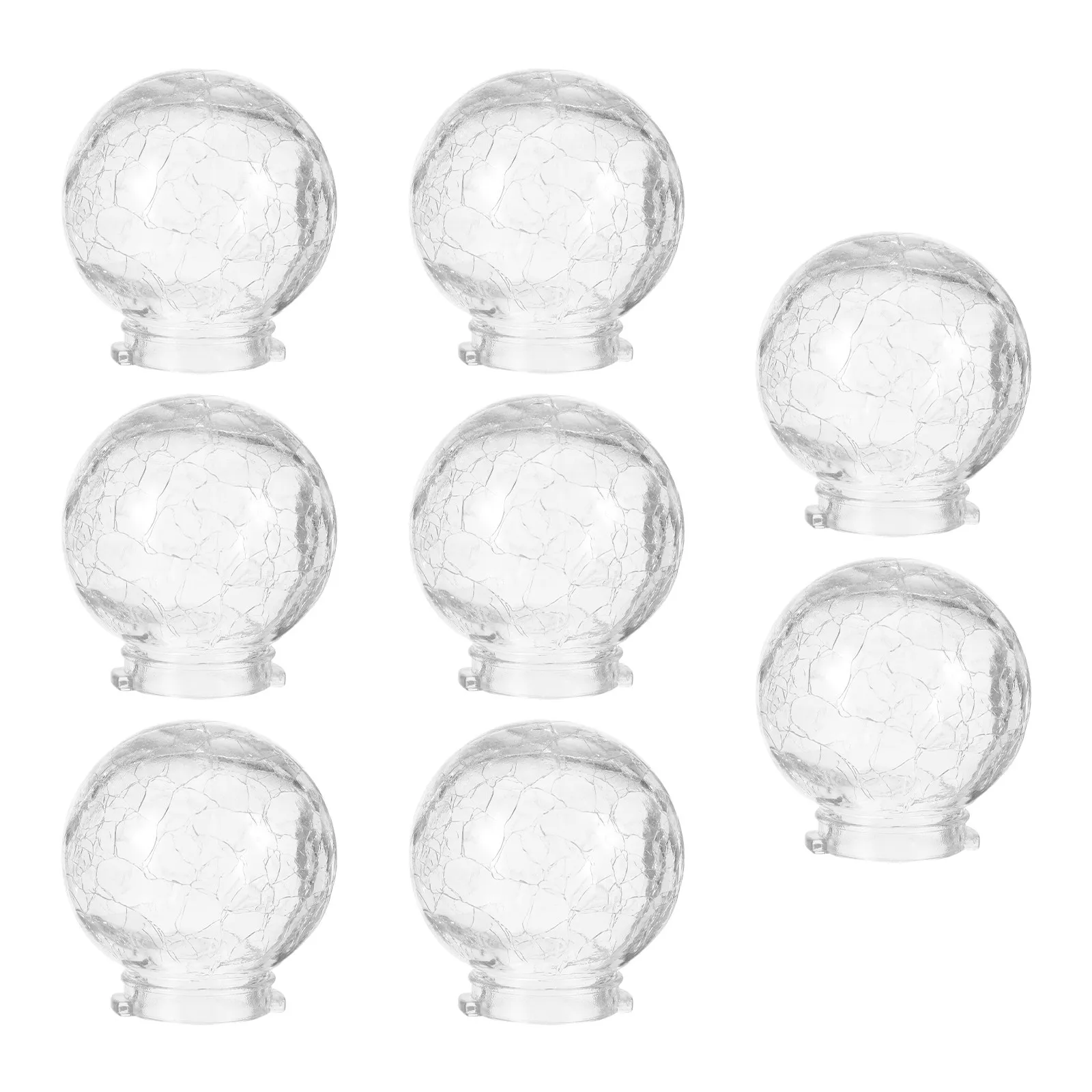 

8Pcs Clear Crackle Glass Globe Lamp Shades Outdoor Replacement Covers 6Cm Diameter Bathroom Vanity Ceiling Lamp Shade Fixture