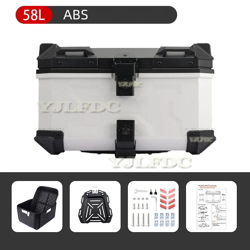 45L 58L Motorcycle Tail Box High Strength ABS Plastic Luggage Box Electric Bike Quick Release Waterproof & Impact Resistant Case - Image 6