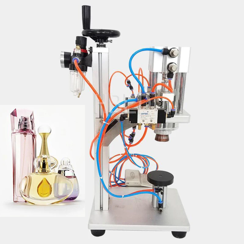 

Pneumatic Perfume Bottle Crimping Machine - Automatic Perfume Capping And Bottle Tightening Machine for Beauty Care Industry