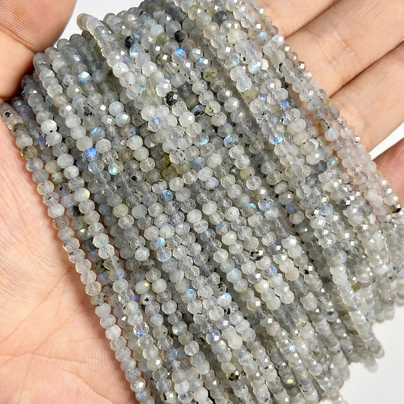 3x4mm Naturstein Facettierter Achat Amethyst Quarz Jade Stein Lose Perlen für Schmuckherstellung DIY Halskette Armband Zubehör