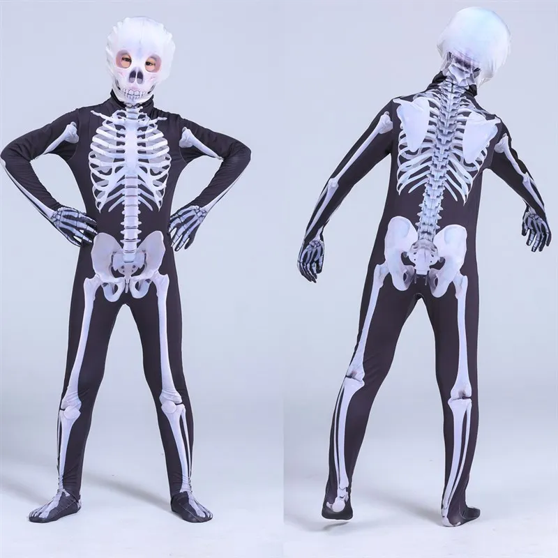 

Children's Halloween Costume Skeleton Bone Terroristic Game Playing Parent-Child Party Cosplay Clothing Stage Performance