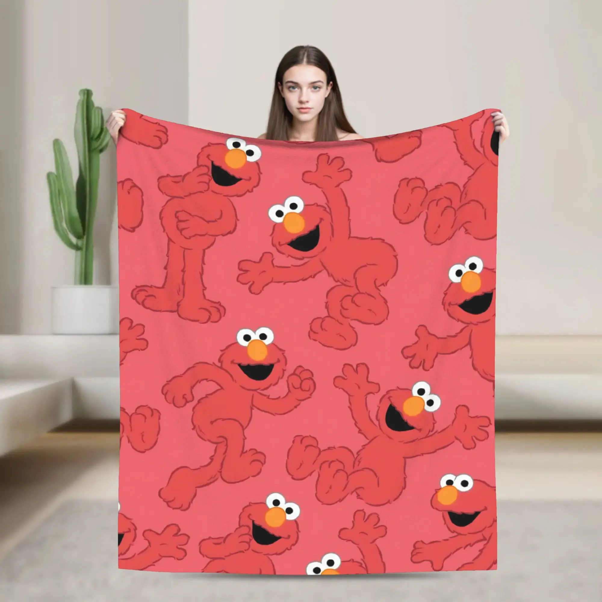 Sesames Streets Blanket Elmo Fleece Novelty Breathable Throw Blanket for Home Restaurant  Winter,