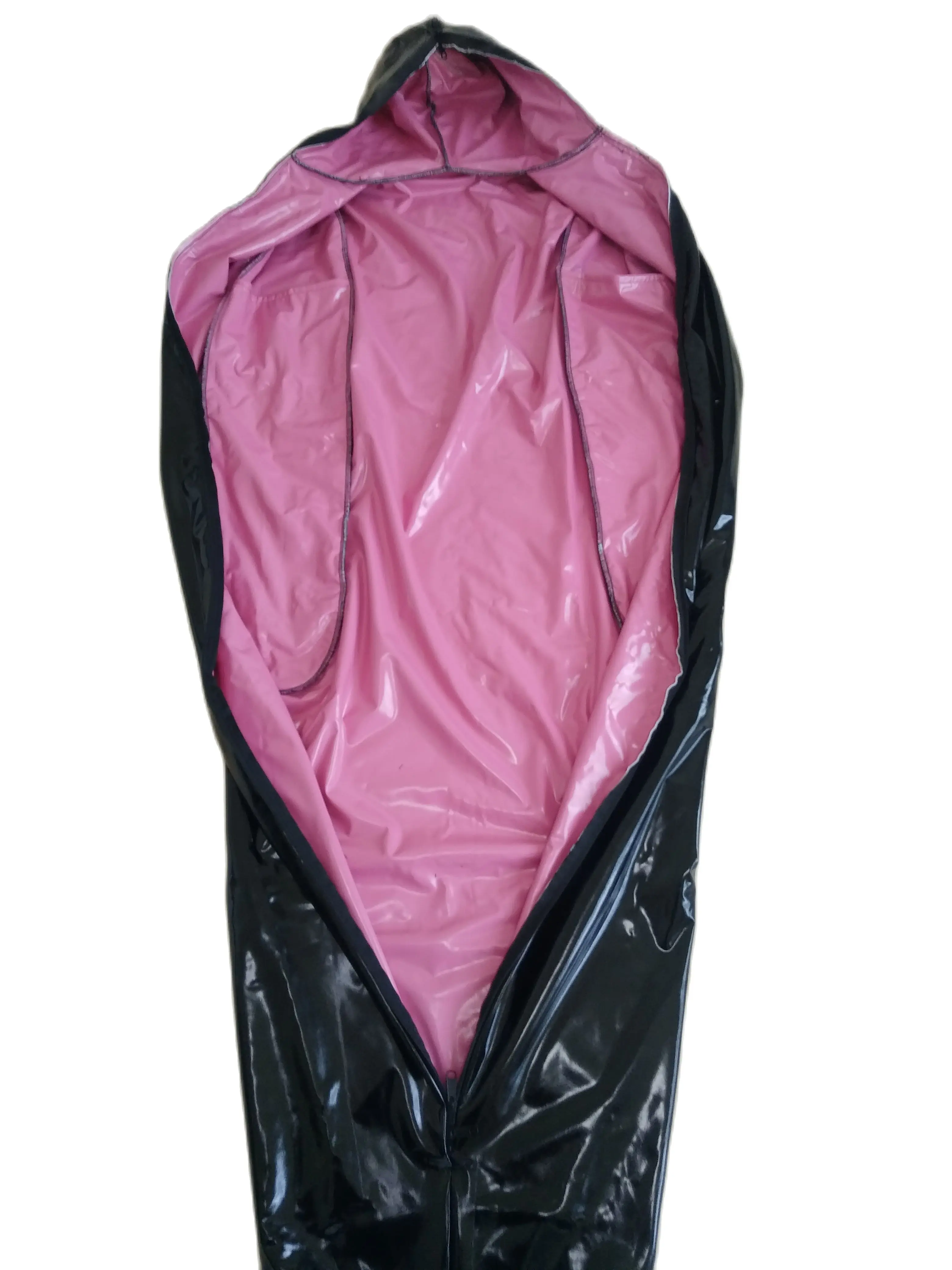 Double Side Tragen PVC mummy Tasche Mit interne rmeln Shiny faux leder  sexy Schlafsack Body front 4-mglichkeiten reiverschluss zu knie -  AliExpress 200000532