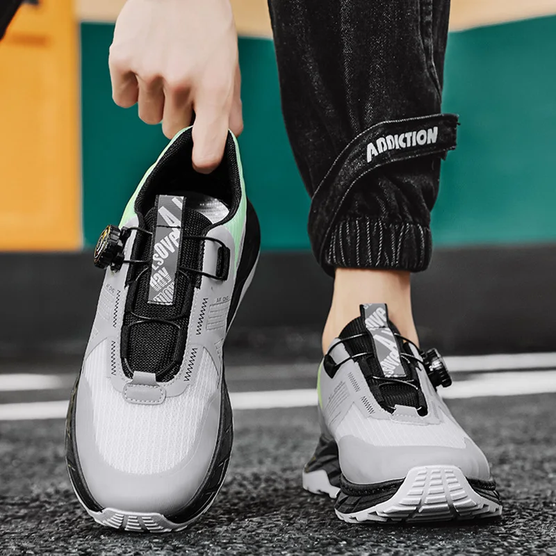 Summer on new mesh fabric breathable sports fashion shoes thick soles increase casual personality knobs Daddy shoes men's shoes