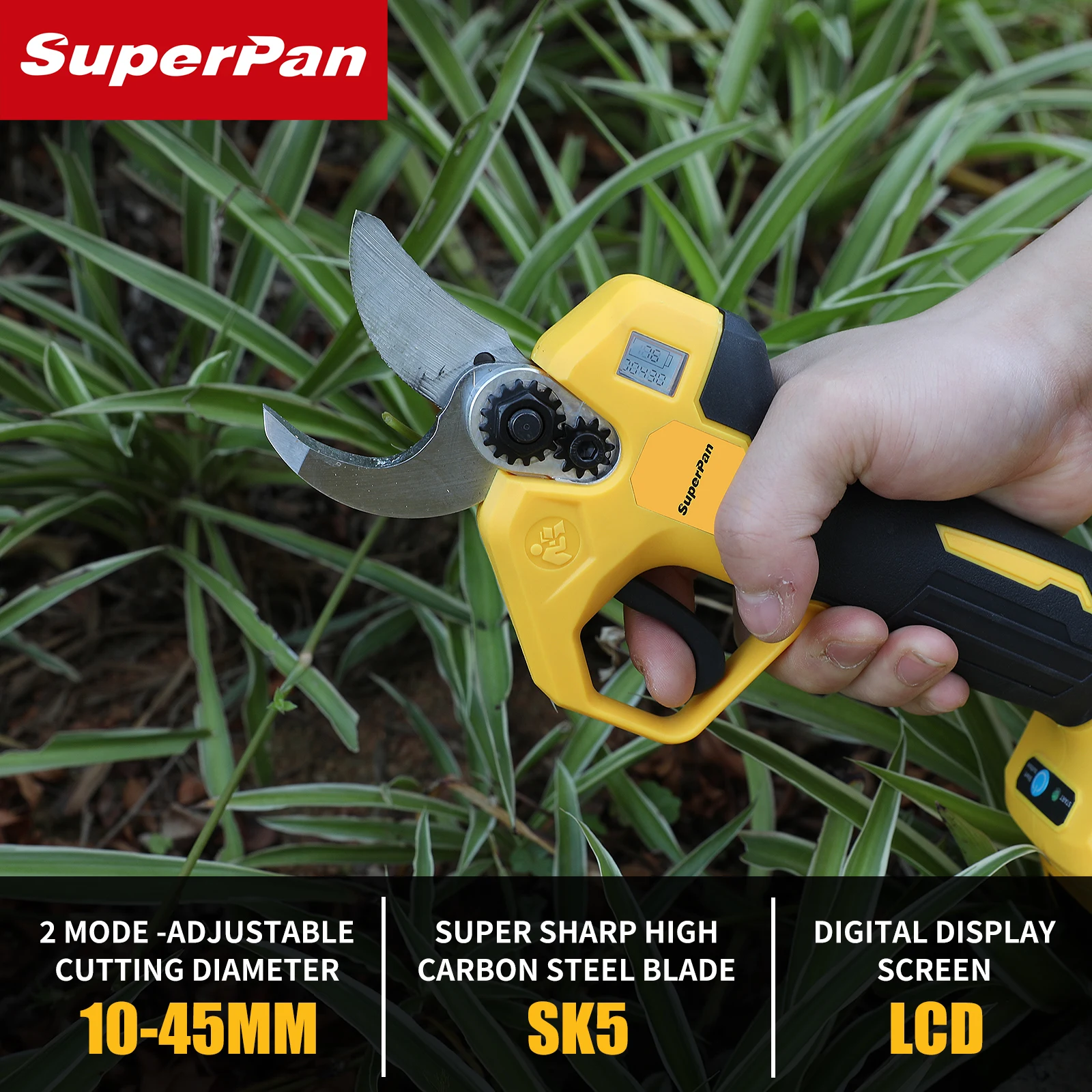 

Аккумуляторный садовый секатор SuperPan PowerTool с высоким крутящим моментом для быстрой обрезки веток, совместимый с аккумулятором DeWalt 18В