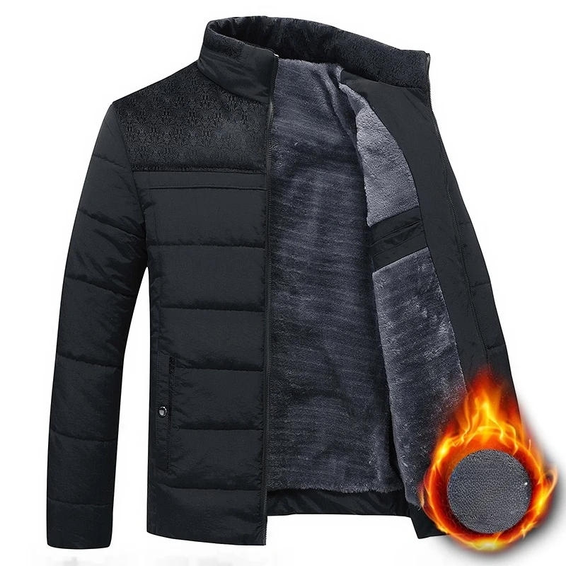 

Мужская куртка, зимняя мужская плюшевая утепленная парка, куртка с воротником-стойкой, теплое толстое пальто на молнии, стеганое пальто, мужская одежда среднего возраста