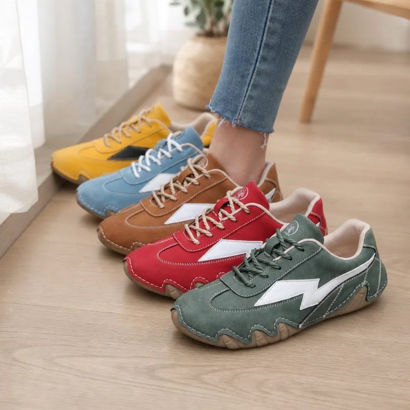 2026 Neue Frühling-Sommer Damen Retro A-gan Sneaker mit Weicher Sohle, Rutschfest und Verschleißfest, Weiße Flache Freizeitschuhe