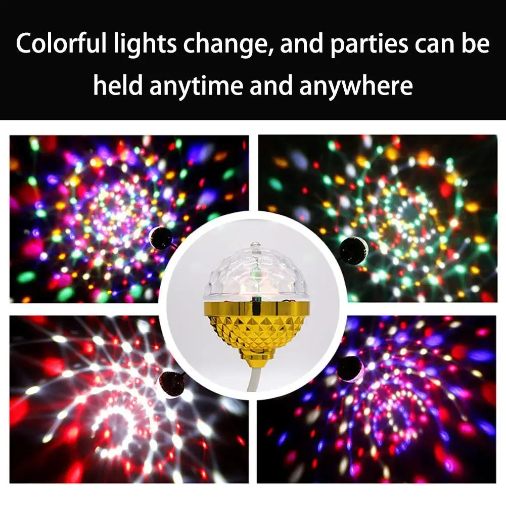 Разноцветные волшебные шариковые огни Rgb, портативная Вращающаяся мини-проекционная лампа, сценическая стандартная лампа для дома