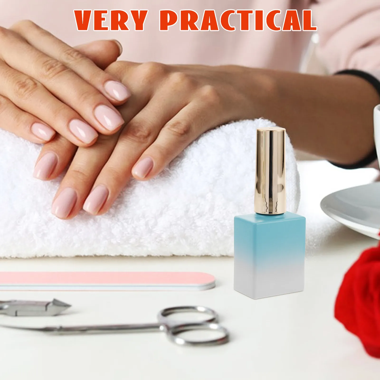 

8Pcs Nail Polish Bottles Glass Empty 11.7ml Gradient Color Refillable with Brush Nail Art Sample Containers Manicure Bottles