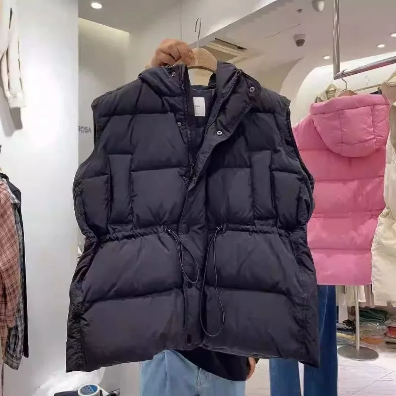 

Foreign Style Large Size Warm Down Cotton Vest Women Wear Autumn Winter New Vest Jacket Fashion Trend Versatile Leisure Parkas