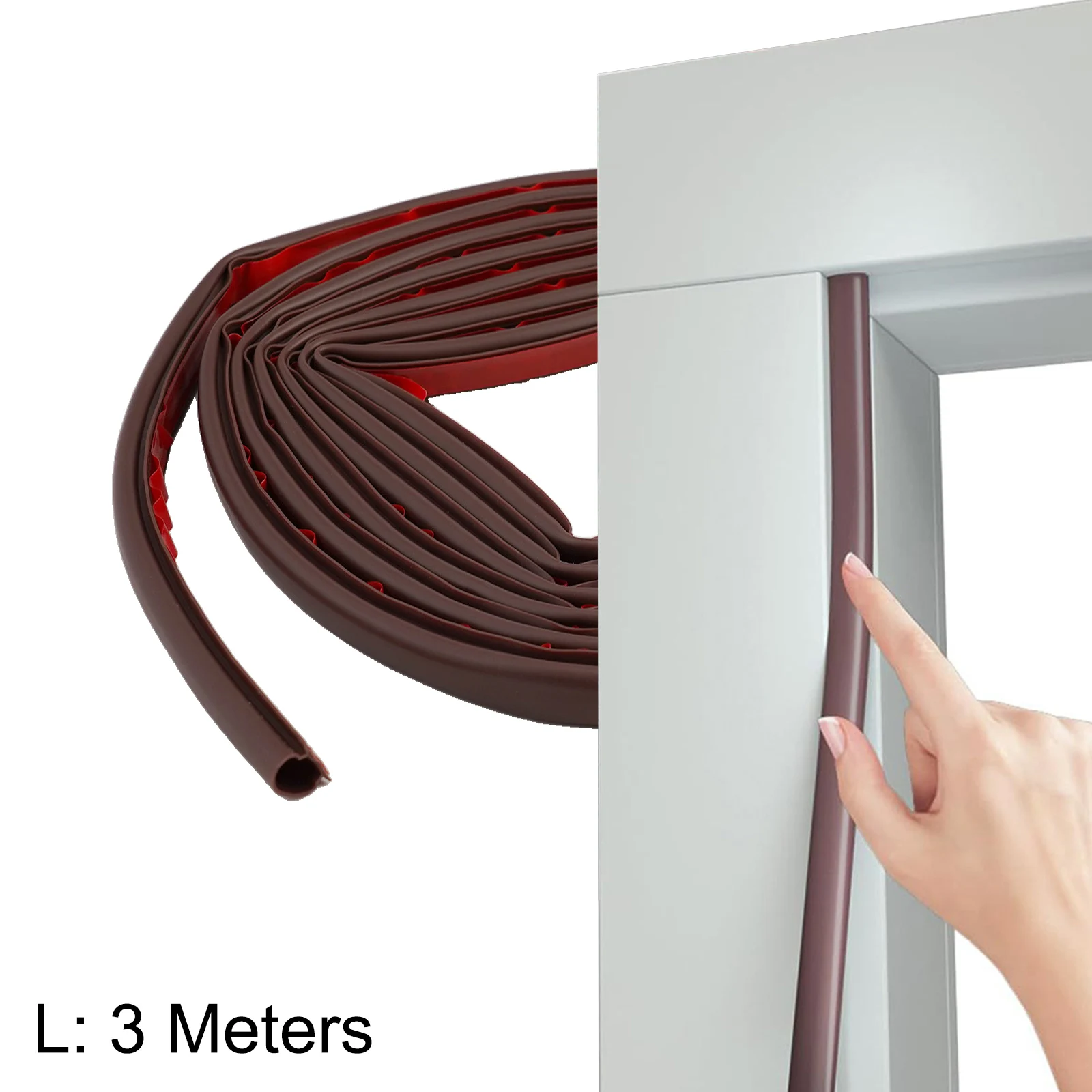 D-Shape Sealing Strip Door Sealing Strip Energy Saving Durability Dust Prevention Easy Installation Eliminates Drafts