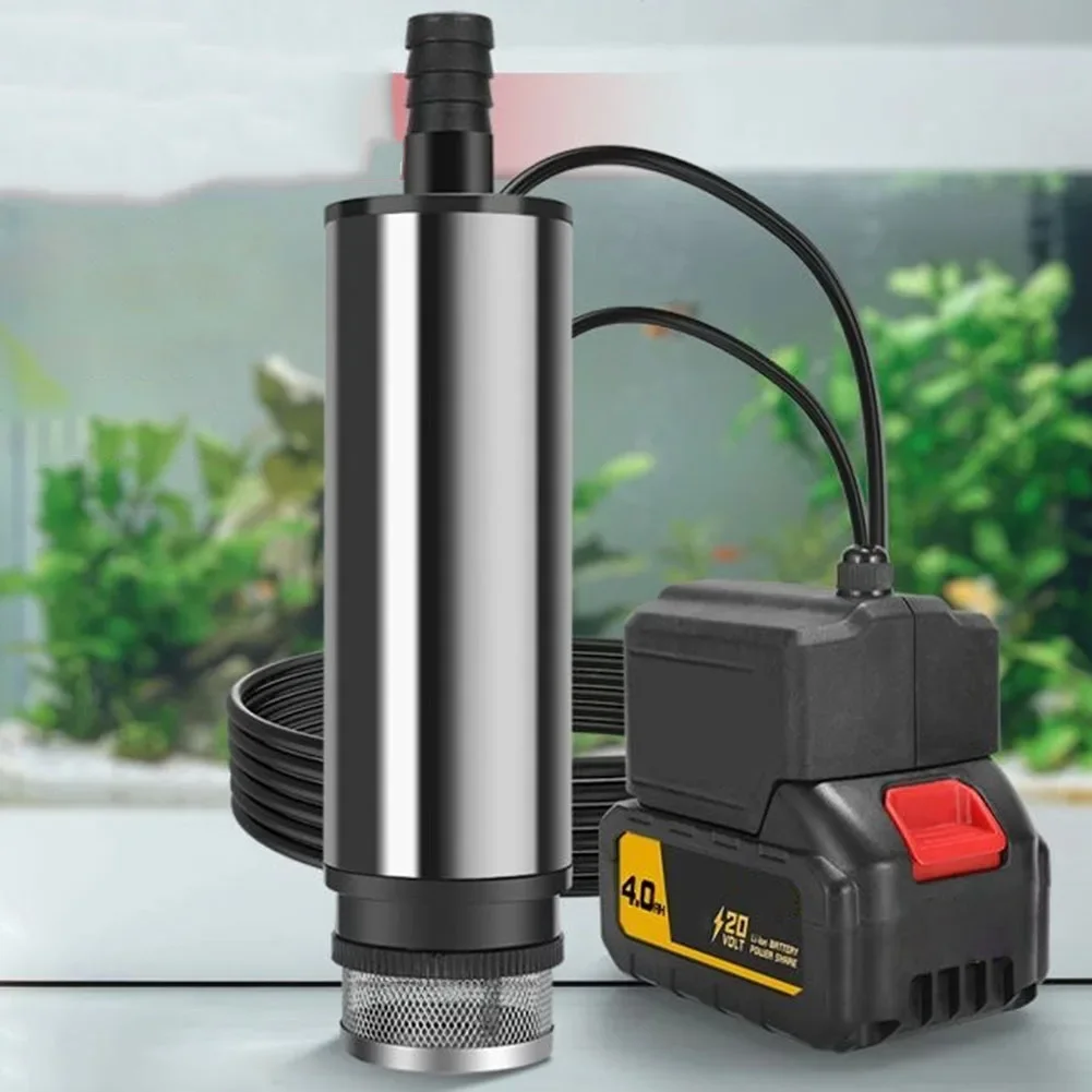 For DAYI Battery Compatible Cordless Submersible Pump 60W Water Transfer Pump 3-5m Head 50-80 L/min Flow 16mm Outlet