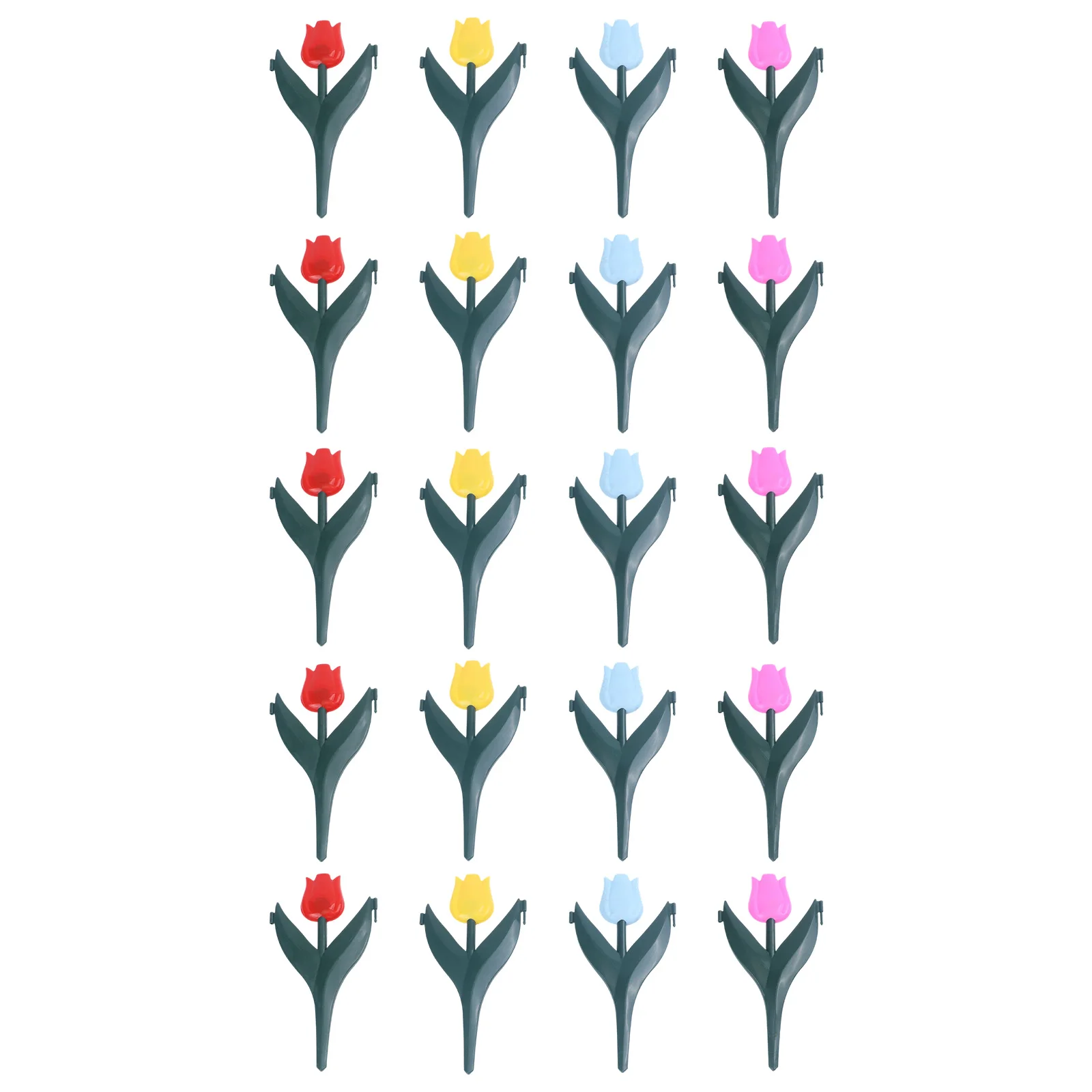 20 Pieces Flexible Plastic Garden Edging Fence Tulip Shape No Dig Stake Border For Outdoor Yard Pathway Tree Ring Plant Protecti