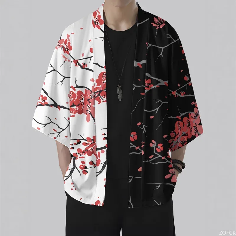 أزياء الصيف اليومية الكبار الأطفال 3D الطباعة البرقوق نمط سترة كيمونو عارضة فضفاضة مريحة سترة أعلى
