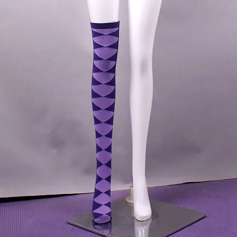애니메이션 푸엘라 마기 마도카 마키카 코스프레 아케미 호무라 코스튬 무릎 양말, 보라색 여성 JK 스타킹, 소녀 유니폼 액세서리