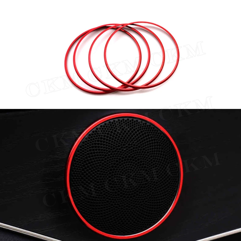 ABS Material Door Horn Decoration Ring Car Accessorise For Mercedes Benz C GLC E Class W205 X253 W213