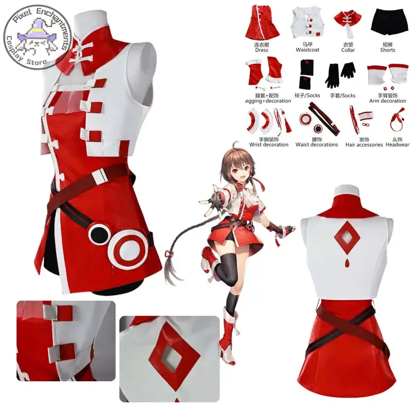 

Виртуальный Идол аниме косплей костюм Yuezheng Ling ролевые игры красный V3 сценическое милое платье для женщин и взрослых Comic Con Хэллоуин вечерние