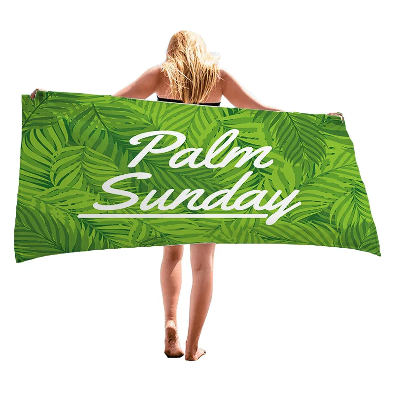 

Тропические растения, полиэстер с цифровой печатью, двусторонний флис из сверхтонкого волокна, банное полотенце для пляжного отдыха, пляжное полотенце