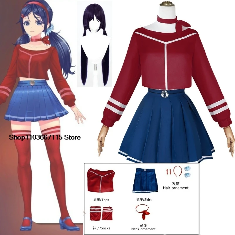 Anime Horror Game MiSide Cosplay Mita Мита Kostuum JK Schooluniform Leuke Jurk Lolita Pruiken Voor Halloween Meisjes Vrouw
