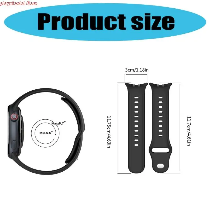 E8BA 세련된 통기성 통기 실리콘 손목 스트랩 땀 방지 웨어러블 팔찌 5 일상 사용 퀵 릴리스 벨트 편안함