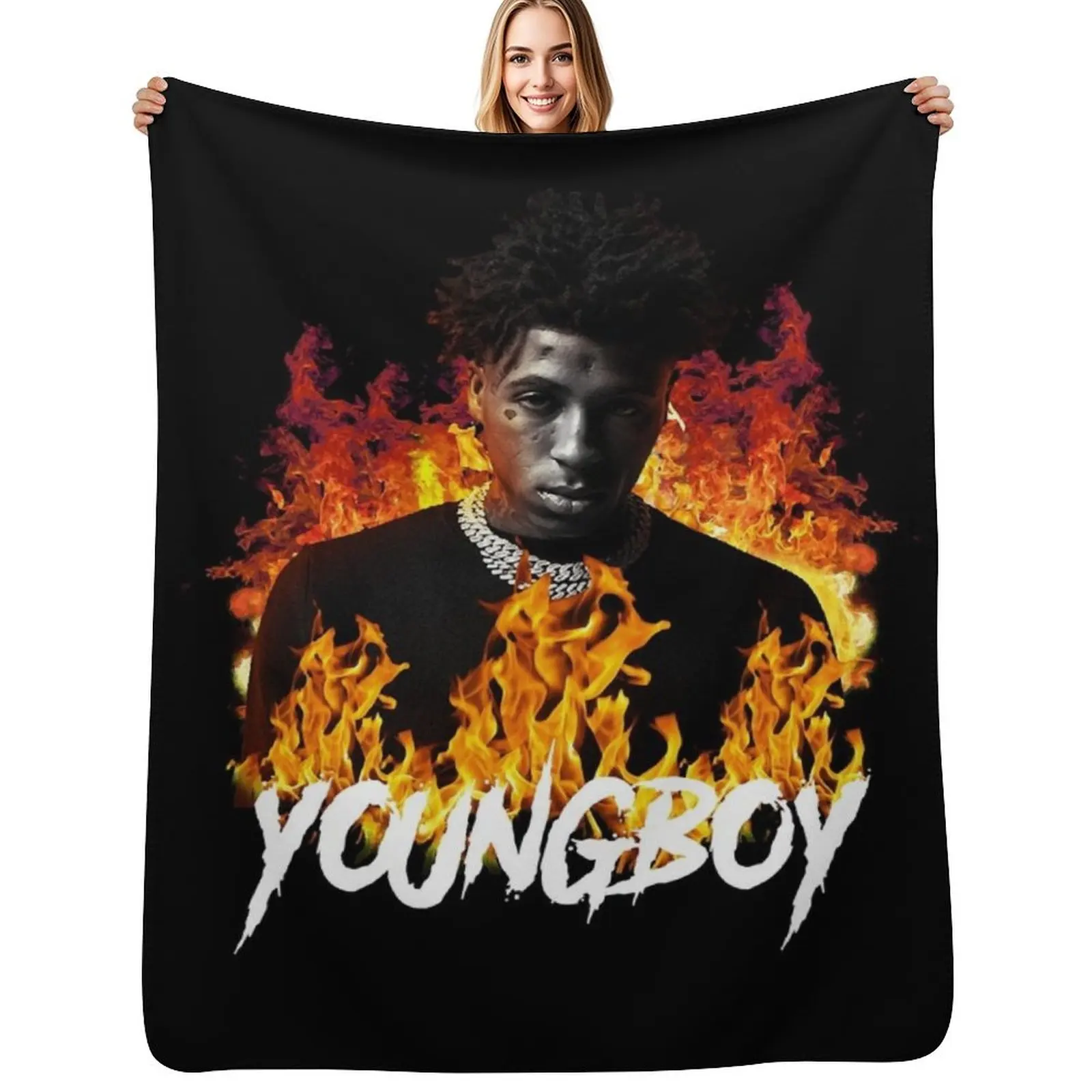 

Young boy For Fans Throw Blanket bed plaid Custom for babies Travel Blanket