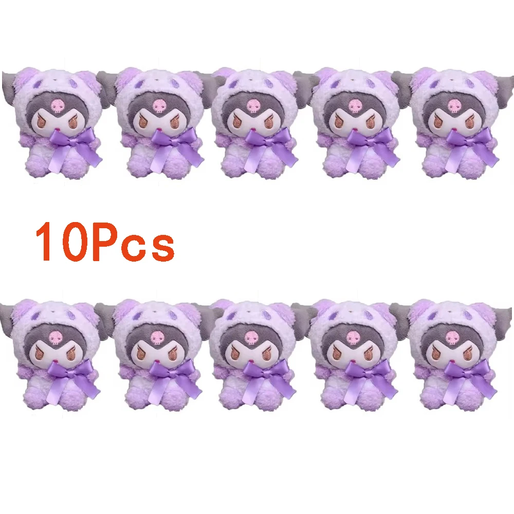 

10Pcs Sanrio Kawaii Hello Kitty Series Plush Pendant School Bag Backpack Pendant Key Ring Plush Toy Birthday Gift