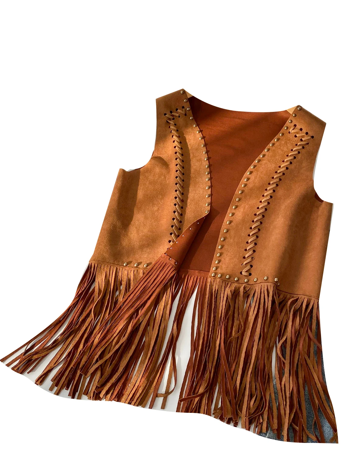 Vaion Sle Heavy Work Lemon Hollow Design Svel Vest da donna Faionable Nappa Or Top per i pendolari autunnali