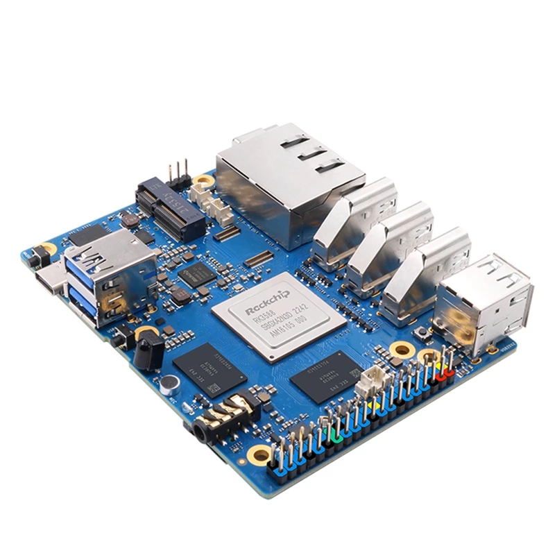 For Orange Pi 5 Plus Development Board 4G+32G Card Set RK3588 64Bit 2.5G M.2 Slot Support 2230 Wi-Fi 6 BT Module Set Kit EU Plug